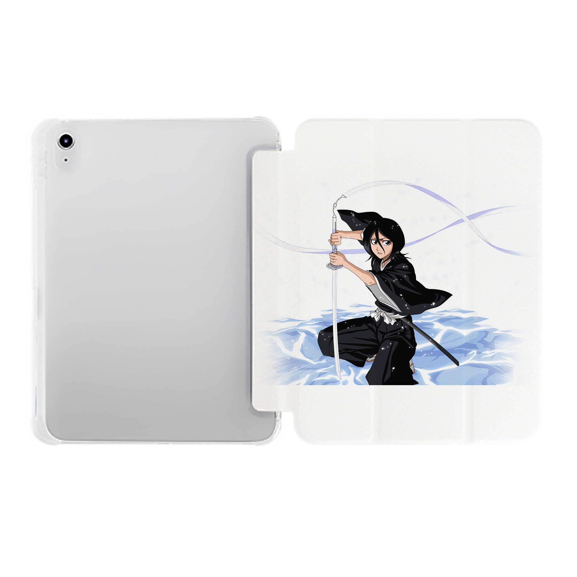 （画像用） ブリーチ 朽木ルキア BLEACH Kuchiki Rukia IPad ケース ペン収納付き 三つ折りスタンド PUレザー×シリコン 対応機種9.5/10.5/10.9インチ